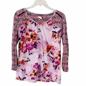 Anthro Akemi & Kin 3/4 sleeve floral top